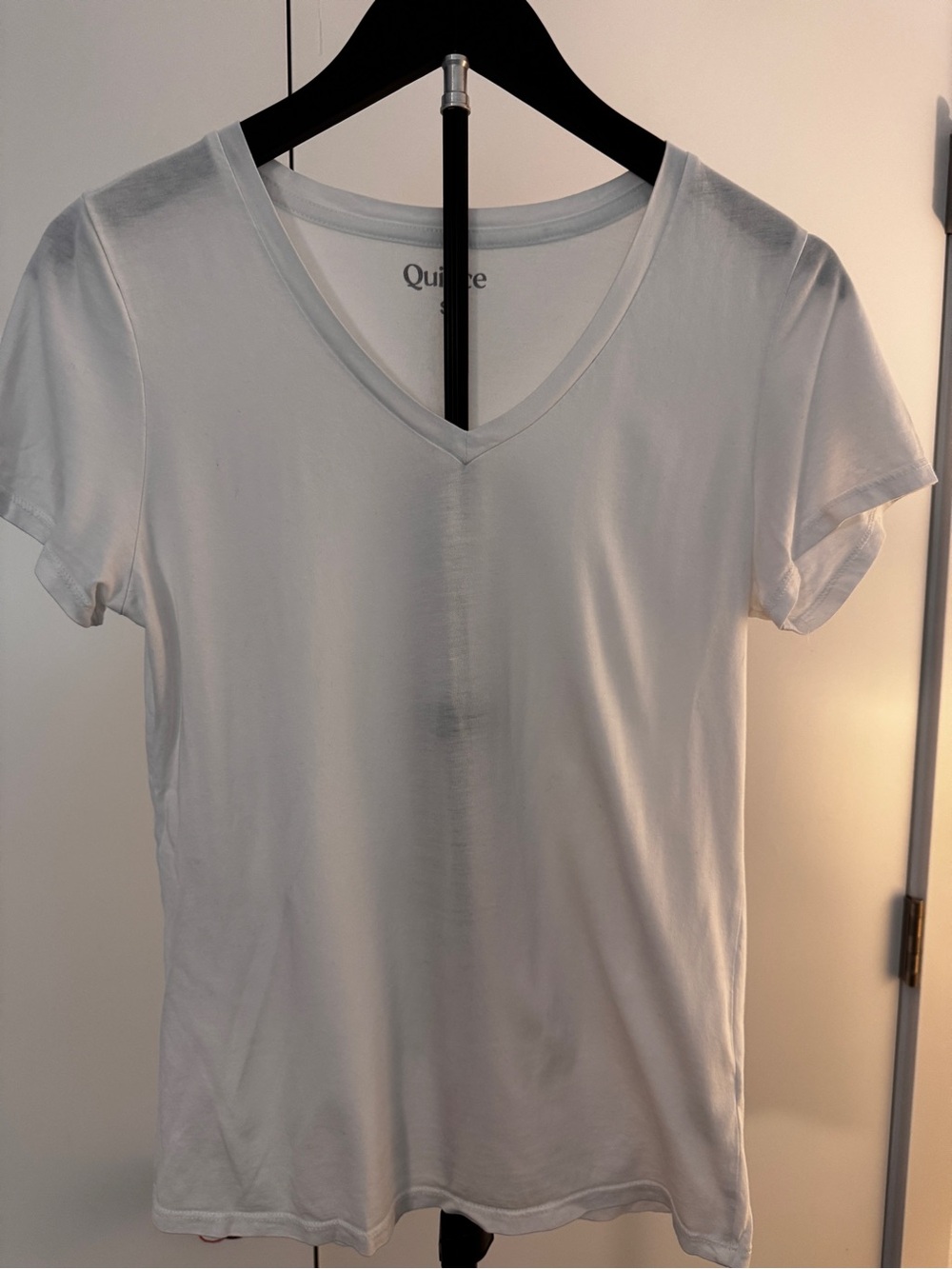 Quince Women's White V-Neck Short Sleeve Tee - Clean Essentials